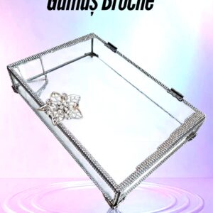 KDD GÜMÜŞ BROCHE TAŞLI AYAKLI 25*16 CM - 1007