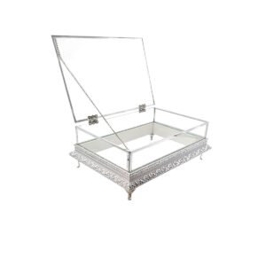 KDD BEYAZ / GÜMÜŞ EJDERHA KALIN ÇITA ÇİFT KATLI ALTIN 30*20 CM KULPSUZ AYAKLI -22