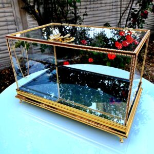 KDD SANDIK İNOKS ALTIN ÇERÇEVELİ TAŞLI KELEBEK KULPLU KALIN ÇITA 40*25*20 CM -- 0109