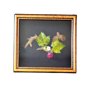 LB UĞUR BÖCEĞİ AĞAÇ DALI CAM ALTI OBJE 16 GÖZLÜ - 93465