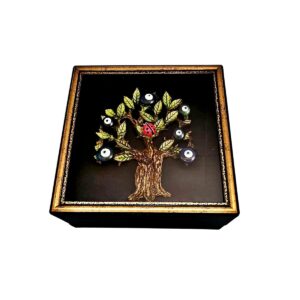 LB NAZAR BONCUKLU AĞAÇ HEYKEL CAM ALTI OBJE 49 GÖZLÜ  - 2309