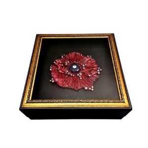 LB NAZAR BONCUKLU KIRMIZI AHTAPOT CAM ALTI OBJE 49 GÖZLÜ - 2311