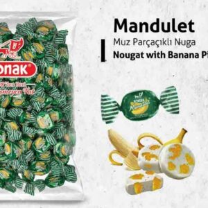 KONAK 310023 -- MANDULET MUZ PARÇACIKLI NUGA 1000 GR (KG FİYATIDIR. KOLİ İÇİ 5 KG'DIR)